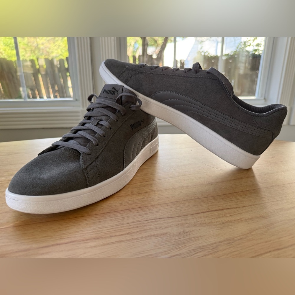 Puma Gray Suede Low-Top Sneakers – SoftFoam+ Comfort – Men’s US 14